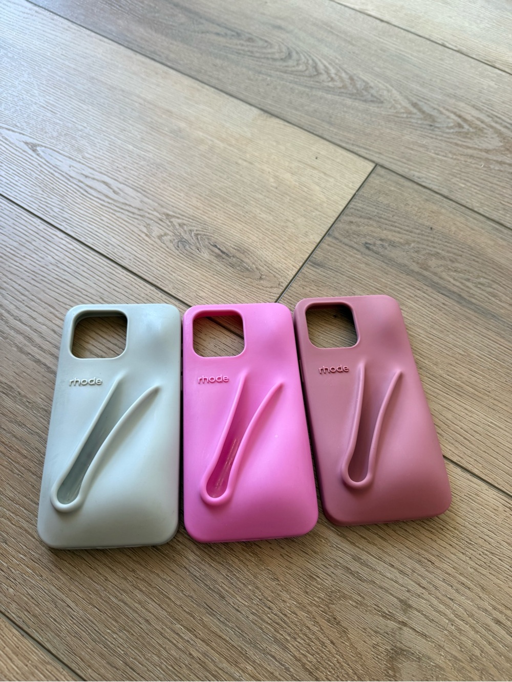 RHODE Silicone Phone Case Trio with Built-In Grip - Cream, Pink, Rose